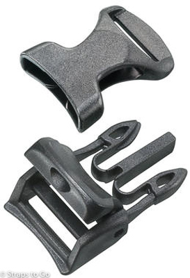 1 inch black side release buckle with cam