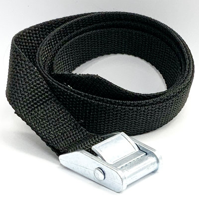 Metal cam buckle strap with poly web