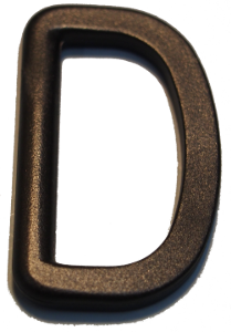 1-1/2 inch black plastic D-Ring